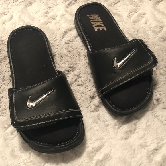 chrome nike slides